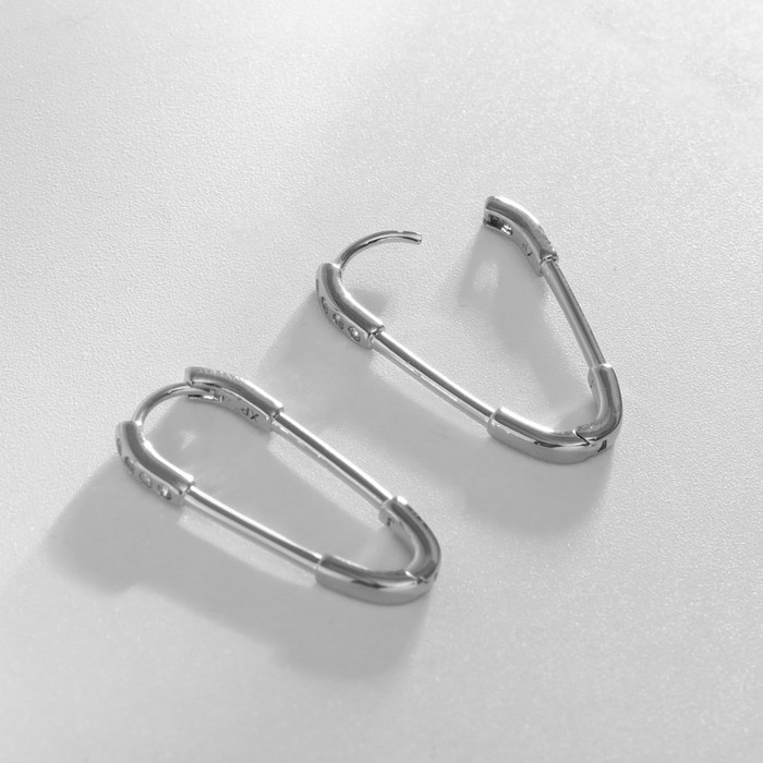 Серьги со стразами XUPING овал счастье, цвет белый в серебре Серьги со стразами XUPING овал счастье, цвет белый в серебре