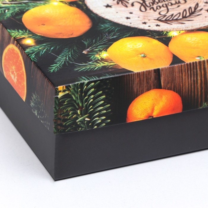 Новый год. Коробка подарочная новогодняя складная, Новый год. Коробка подарочная новогодняя складная, "С праздником", 16,5 х 12,5 х 5,2 см