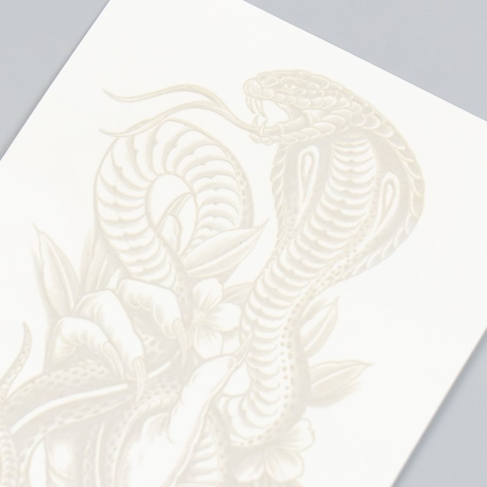 Татуировка на тело синяя Татуировка на тело синяя "Кобра в руке" 18х11 см