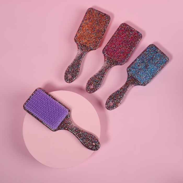 Расчёска массажная, широкая, 5,5 × 17,5 см, цвет МИКС