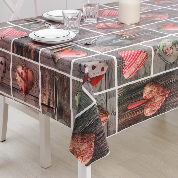 Клеёнка на стол на тканевой основе Доляна «Сердца», рулон 20 метров, ширина 137 см, общая толщина 0,22 мм Клеёнка на стол на тканевой основе Доляна «Сердца», рулон 20 метров, ширина 137 см, общая толщина 0,22 мм