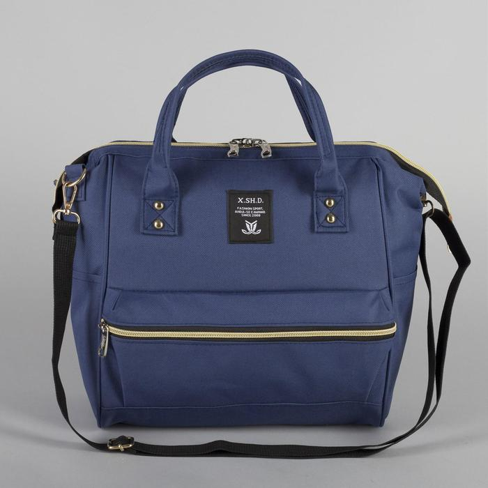 Сумка-рюкзак 2 в 1 на колёсах 18 Сумка-рюкзак 2 в 1 на колёсах 18", отдел на молнии, наружный карман, цвет синий