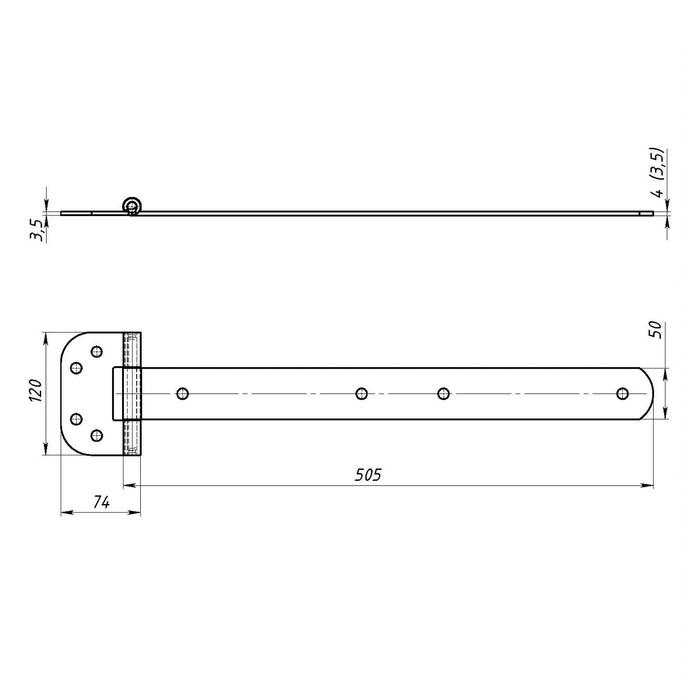 Петля стрела ТУНДРА ПС-500, без покрытия, 1 шт. Петля стрела ТУНДРА ПС-500, без покрытия, 1 шт.