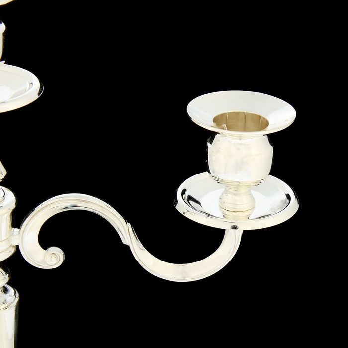 Подсвечник металл на 3 свечи  Подсвечник металл на 3 свечи "Элегантность" серебро 35х31х11 см