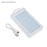 Внешний аккумулятор Luazon PB-09, 7000 мАч, 2хUSB, microUSB, 1 A,солнеч бат,фонарик,компас