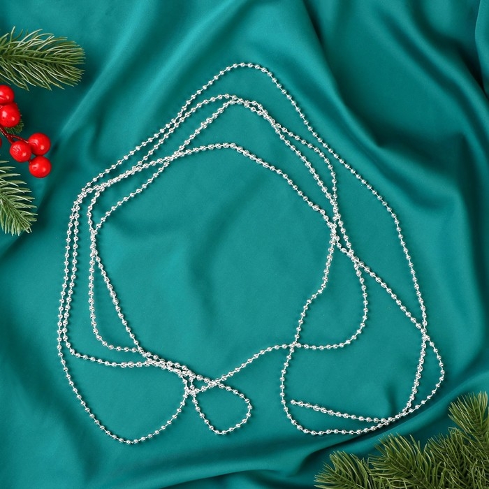 Бусы на ёлку 2,7 м d-4 мм Бусы на ёлку 2,7 м d-4 мм "Шарики" микс