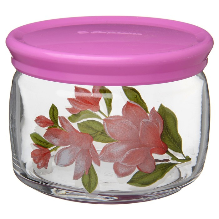 Банка для сыпучих продуктов «Магнолия», 420 мл, цвет МИКС Банка для сыпучих продуктов «Магнолия», 420 мл, цвет МИКС