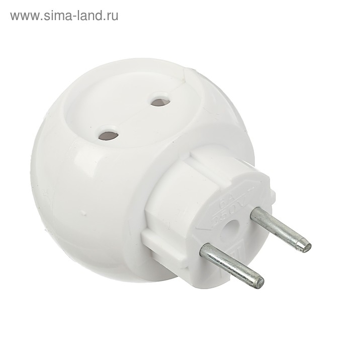 Тройник электрический REXANT  Тройник электрический REXANT "Шар", 6 А, без з/к, белый