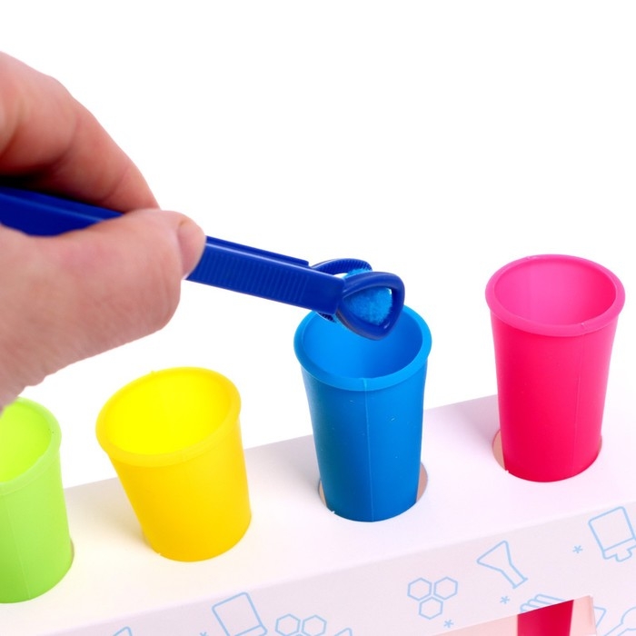 Развивающий набор-сортер «Цветные колбочки», цветные бомбошки, пинцет Развивающий набор-сортер «Цветные колбочки», цветные бомбошки, пинцет