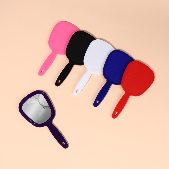 Зеркало с ручкой, зеркальная поверхность 6,5 × 6 см, цвет МИКС Зеркало с ручкой, зеркальная поверхность 6,5 × 6 см, цвет МИКС