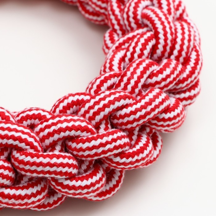 Игрушка канатная Игрушка канатная "Кольцо", 250 г, до 20 см, красная/белая