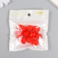 Декор для творчества PVC "Ягода клубника" набор 10 шт 1,6х1,6х1,9 см