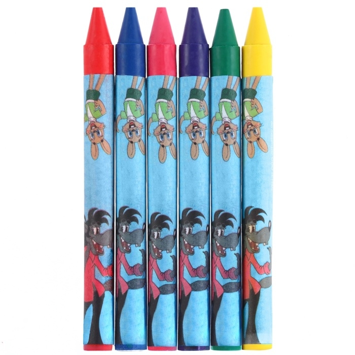 Восковые мелки Восковые мелки "Ну, погоди!" набор 6 цветов