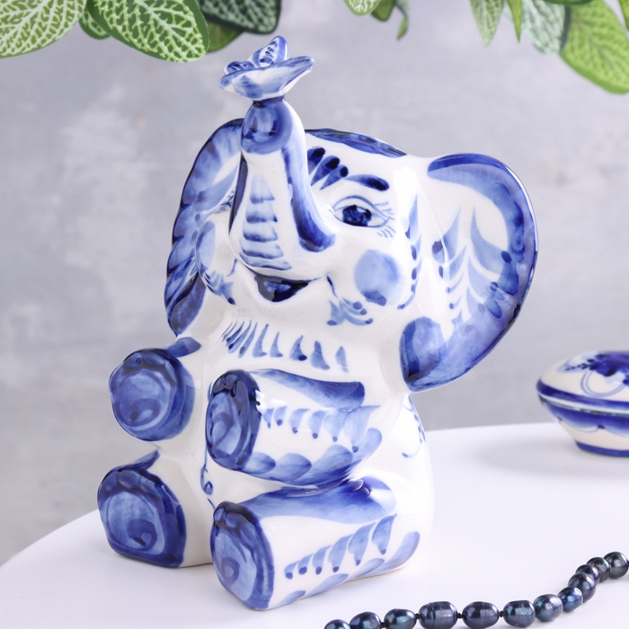 Копилка Копилка "Слоник", 14 х 17 см, гжель