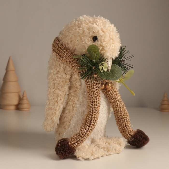 Декор  Декор "Кудрявый пингвин в шарфике с еловыми веточками" 13х15х23 см