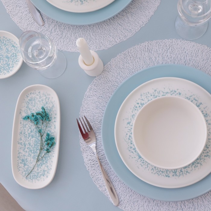 Блюдо сервировочное фарфоровое Magistro &laquo;Лунный океан&raquo; 21,5&times;10&times;2,2 см