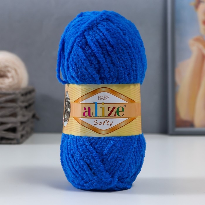 Пряжа Пряжа "Softy" 100% микрополиэстер 115м/50гр (141 василек)