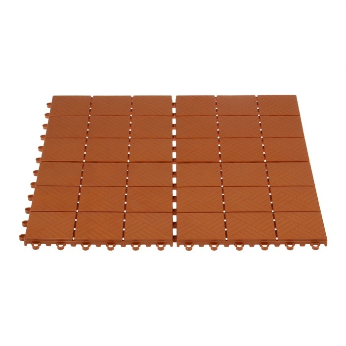 Модульное покрытие, 30 × 30 см, пластик, терракотовое, 1 шт. Модульное покрытие, 30 × 30 см, пластик, терракотовое, 1 шт.