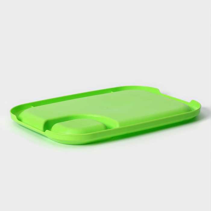 Блюдо для шашлыка с соусницей 30,3×21×2,5 см, цвет салатовый