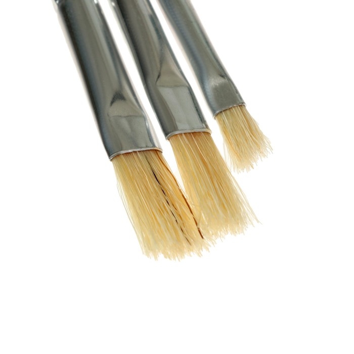 Набор кистей щетина 3 штуки: № 4, 8, 10, плоские Набор кистей щетина 3 штуки: № 4, 8, 10, плоские