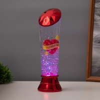 Лава лампа «Сердце» LED 3хААА, USB красный 6,5х6,5х23,7см