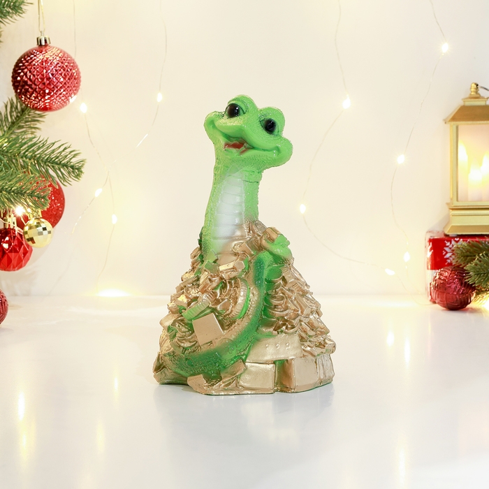 Копилка Копилка "Змея веселая" 20х12см, зеленая