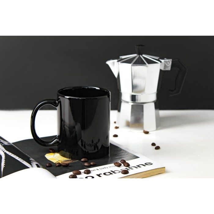 Кружка керамическая Доляна «Классика», 390 мл, цвет чёрный Кружка керамическая Доляна «Классика», 390 мл, цвет чёрный