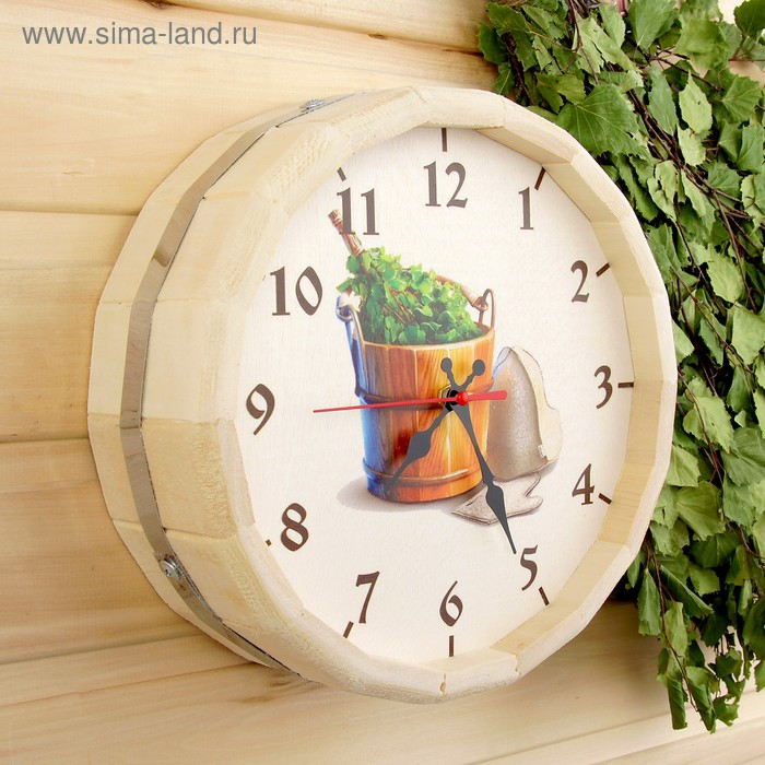 Часы банные бочонок  Часы банные бочонок "Добропаровъ. Банные штучки"