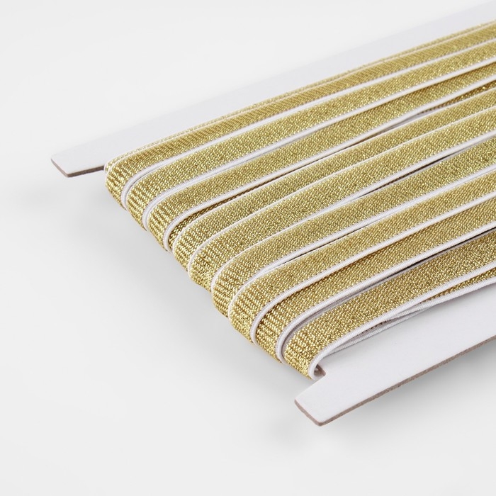 Резинка с глиттером, 10 мм, 10 ± 1 м, цвет белый/золотой Резинка с глиттером, 10 мм, 10 ± 1 м, цвет белый/золотой