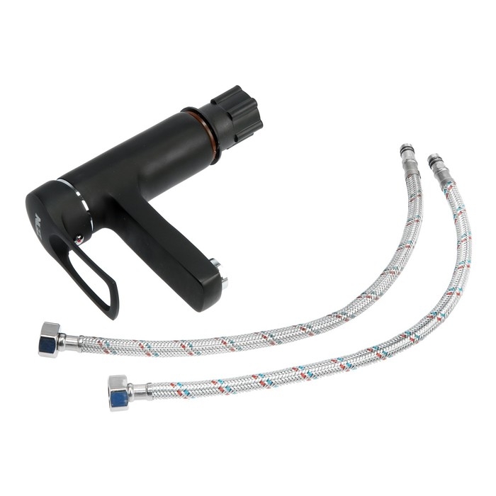 Смеситель для раковины ZEIN ZC2042, картридж керамика 40 мм, черный/хром Смеситель для раковины ZEIN ZC2042, картридж керамика 40 мм, черный/хром