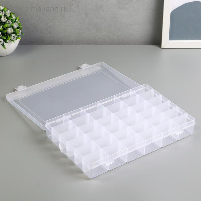 Шкатулка пластик для мелочей Шкатулка пластик для мелочей "Прямоугольная" 36 отделений 4,3х27,5х17,8 см
