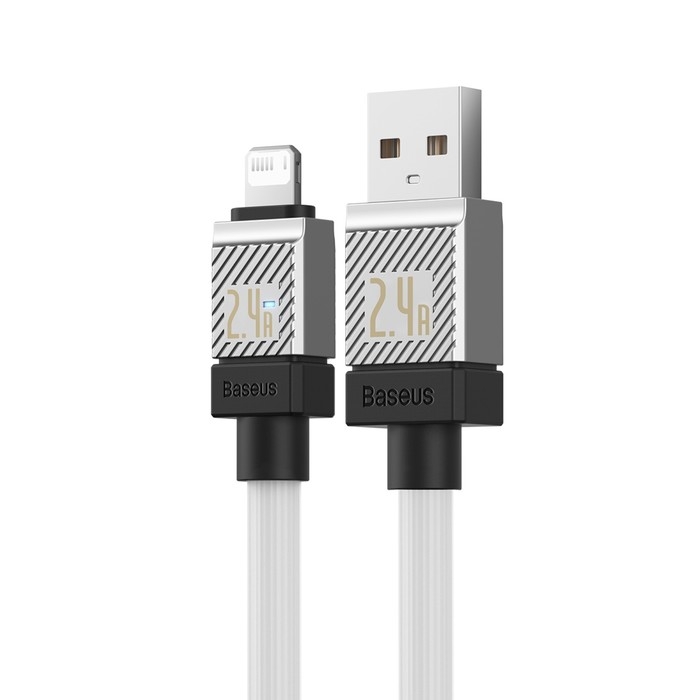 Кабель Baseus, Lightning - USB, 2.4 А, 2 м, белый Кабель Baseus, Lightning - USB, 2.4 А, 2 м, белый