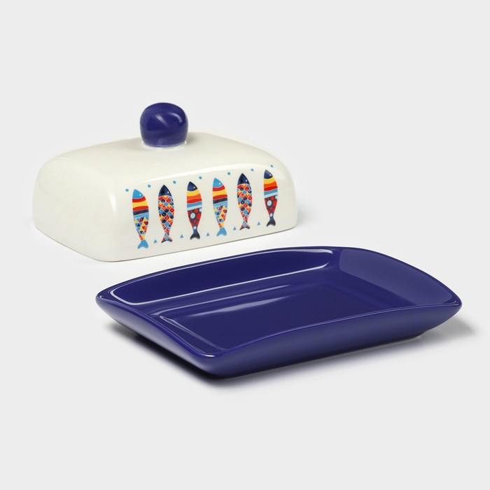 Маслёнка Доляна «Емеля», 17×12×8,5 см, цвет белый Маслёнка Доляна «Емеля», 17×12×8,5 см, цвет белый