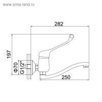 Смеситель для кухни Accoona A5941, с хирургической ручкой, настенный, силумин, хром