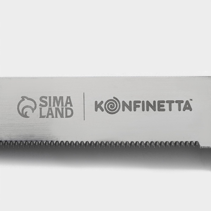 Нож для бисквита мелкие зубцы KONFINETTA, длина лезвия 25 см, деревянная ручка, толщина лезвия 0,8 мм Нож для бисквита мелкие зубцы KONFINETTA, длина лезвия 25 см, деревянная ручка, толщина лезвия 0,8 мм