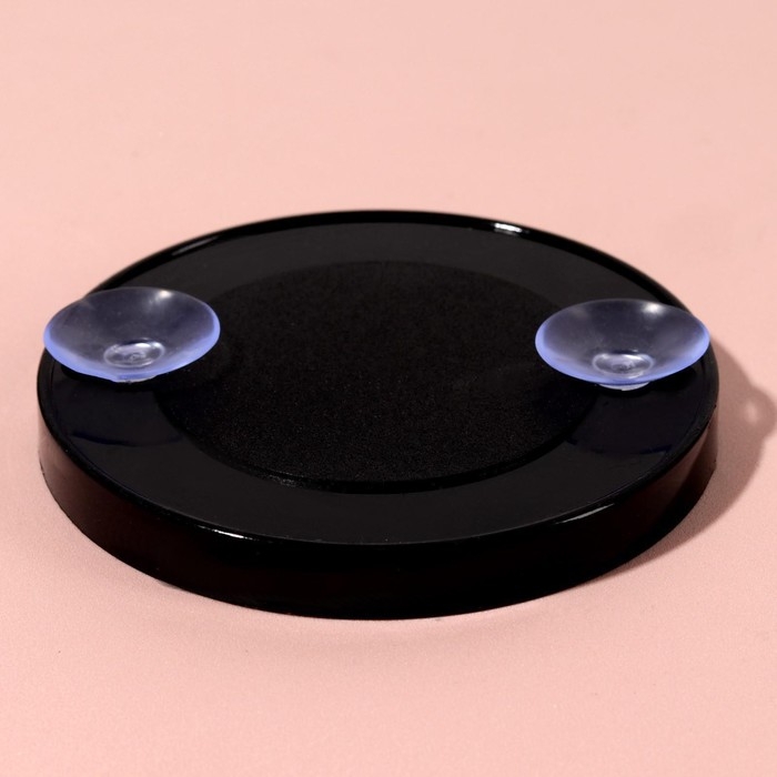 Зеркало макияжное, увеличение × 15, на присосках, d = 9 см, цвет чёрный Зеркало макияжное, увеличение × 15, на присосках, d = 9 см, цвет чёрный