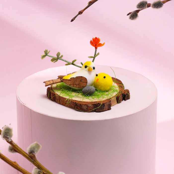 Пасхальный декор «Пташка и птенчик» 8 × 8 × 7 см Пасхальный декор «Пташка и птенчик» 8 × 8 × 7 см