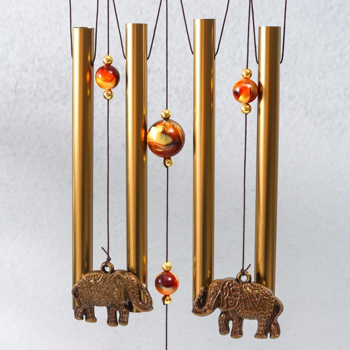 Музыка ветра+ловец снов Музыка ветра+ловец снов "Слон в сердце" 4 трубки 52 см