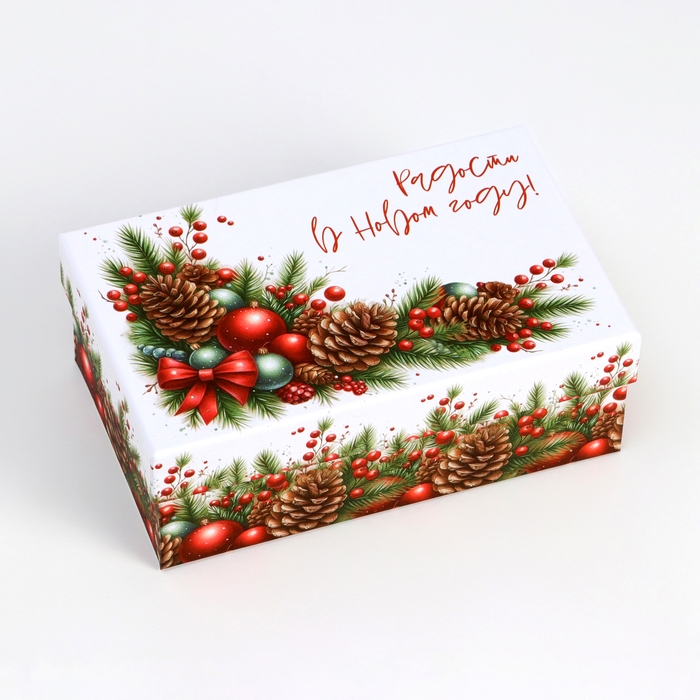 Набор подарочных новогодних коробок 10 в 1 Набор подарочных новогодних коробок 10 в 1 "Украшения на ёлку", 32,5 х 20 х 12,5 - 12 х 7 х 4 см. Новый год