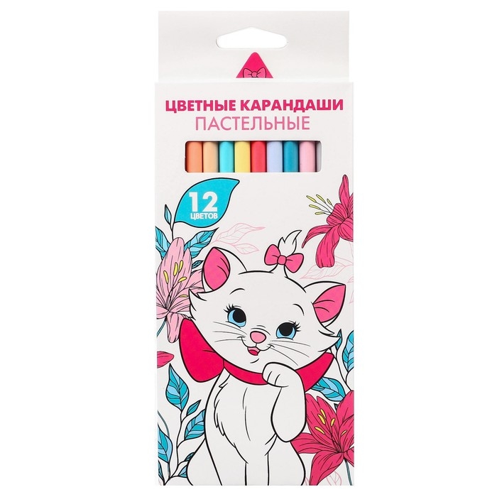 Цветные карандаши пастельные, 12 цветов, трехгранные, Коты Аристократы Цветные карандаши пастельные, 12 цветов, трехгранные, Коты Аристократы