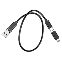 Кабель Hoco U114, Type-C - Type-C,адапт Micro-Type-С/Lightning-Type-C/USB-Type-C,3А, чёрный