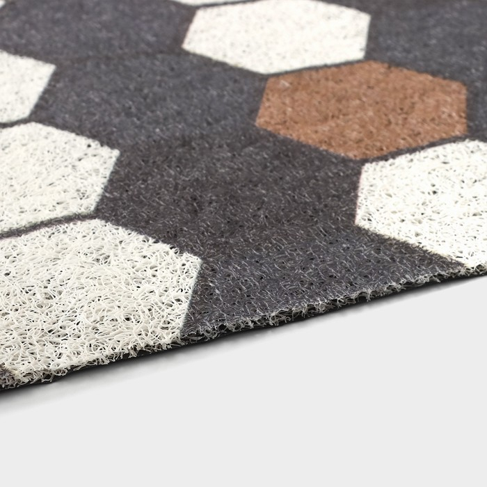 Коврик придверный грязезащитный Доляна «Соты», вырезной, 60×90 см Коврик придверный грязезащитный Доляна «Соты», вырезной, 60×90 см