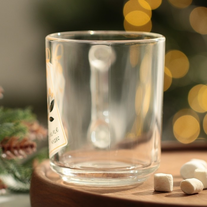 Кружка новогодняя стеклянная «Время чудес», 200 мл Кружка новогодняя стеклянная «Время чудес», 200 мл