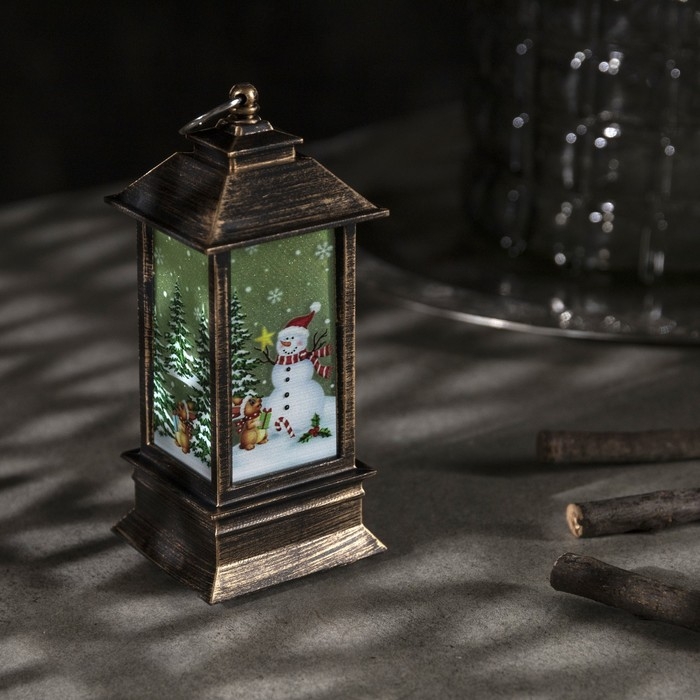 Светодиодная фигура «Фонарь со снеговиком» 5.5 × 13 × 5.5 см, пластик, батарейки AG13х3 (в комплекте), свечение тёплое белое Светодиодная фигура «Фонарь со снеговиком» 5.5 × 13 × 5.5 см, пластик, батарейки AG13х3 (в комплекте), свечение тёплое белое