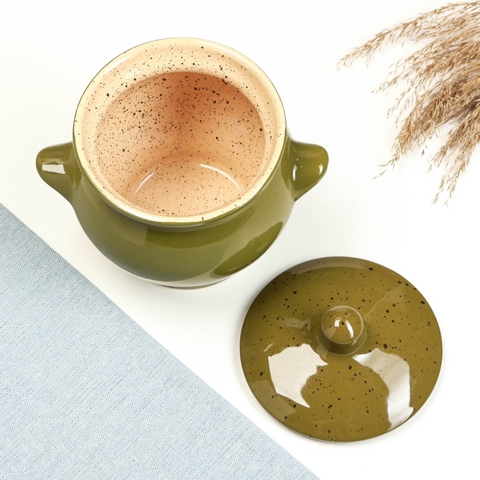 Горшок керамический для запекания №6, 0,65л / 12х12см, оазис Горшок керамический для запекания №6, 0,65л / 12х12см, оазис