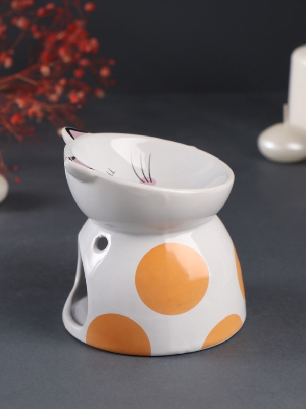 Аромалампа керамика Аромалампа керамика "Котик пятнистый" 10,5х10,5х10,5 см