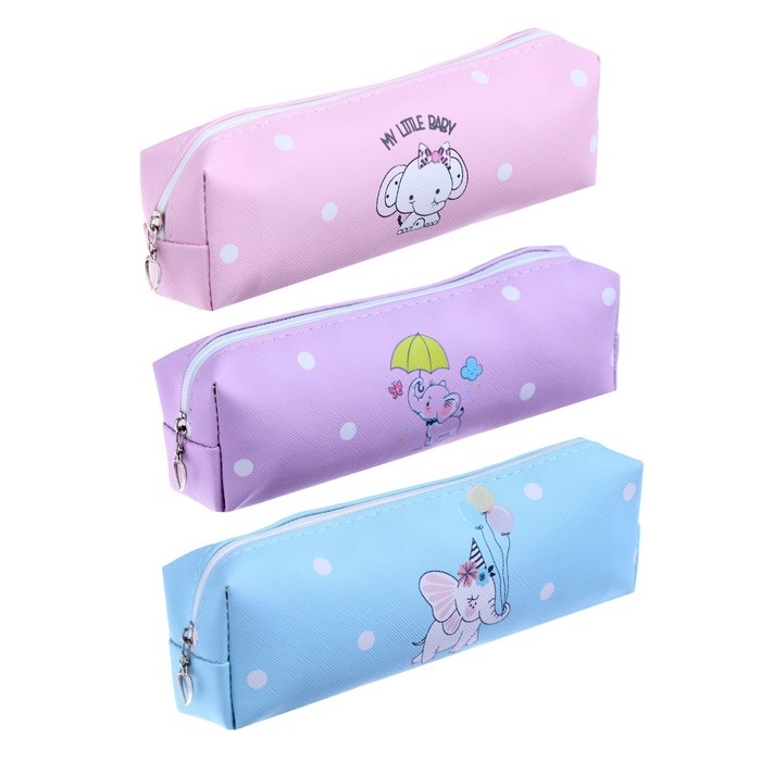 Пеналы школьный на молнии Пеналы школьный на молнии "Слоник", МИКС