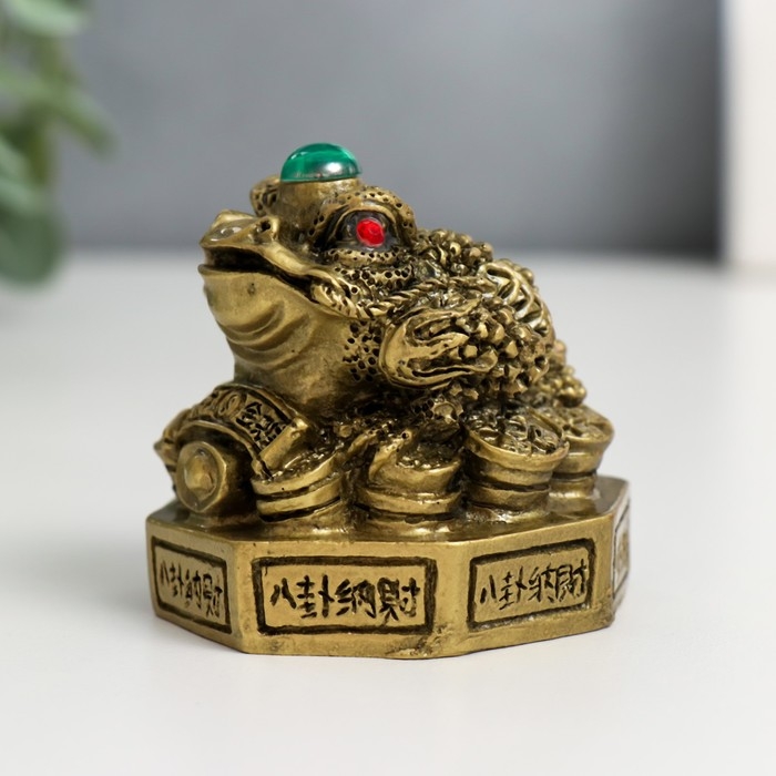 Нэцке полистоун бронза Нэцке полистоун бронза "Жаба на Ба-гуа" 5,8х5,8х6,6 см