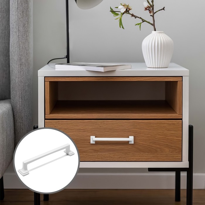 Ручка-скоба CAPPIO RSC038, цинк, м/о 128 мм, цвет белый Ручка-скоба CAPPIO RSC038, цинк, м/о 128 мм, цвет белый