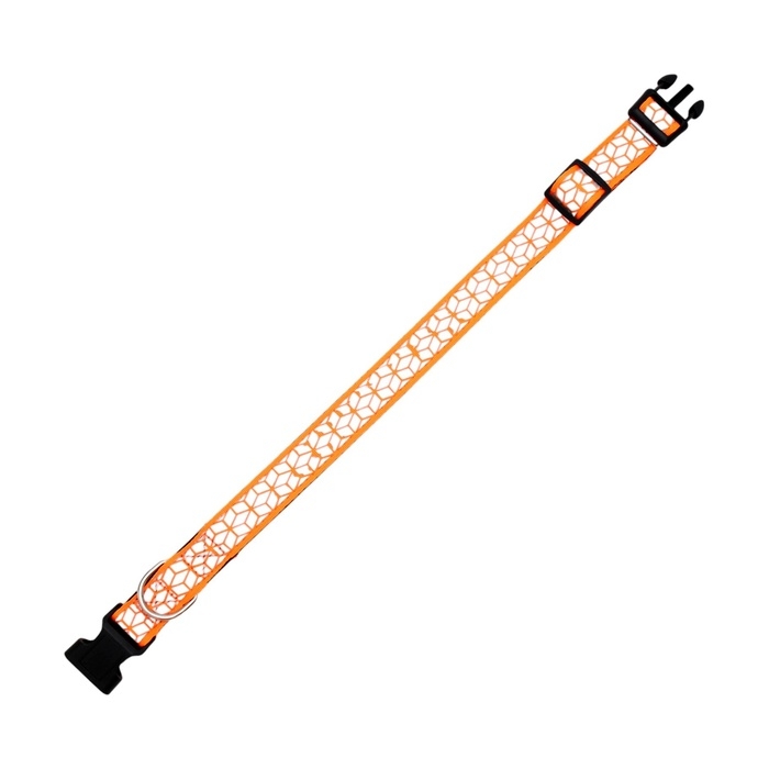 Ошейник со светоотражающим орнаментом, 55 х 2,5 см, оранжевый Ошейник со светоотражающим орнаментом, 55 х 2,5 см, оранжевый